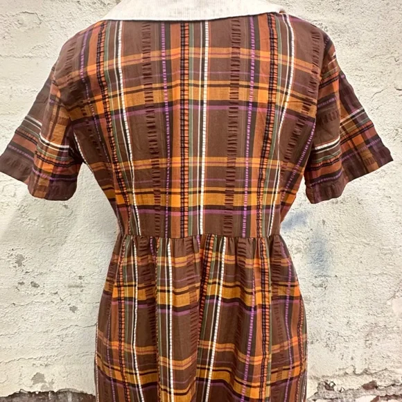Vintage Prairie Plaid House Dress by Leisure Lady - Picture 6 of 9